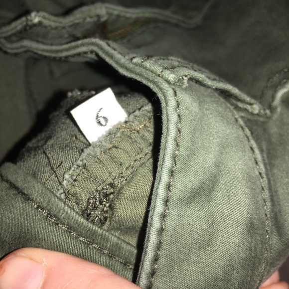 Olive Green Rewash Jean Shorts Size 9 - Picture 4 of 4